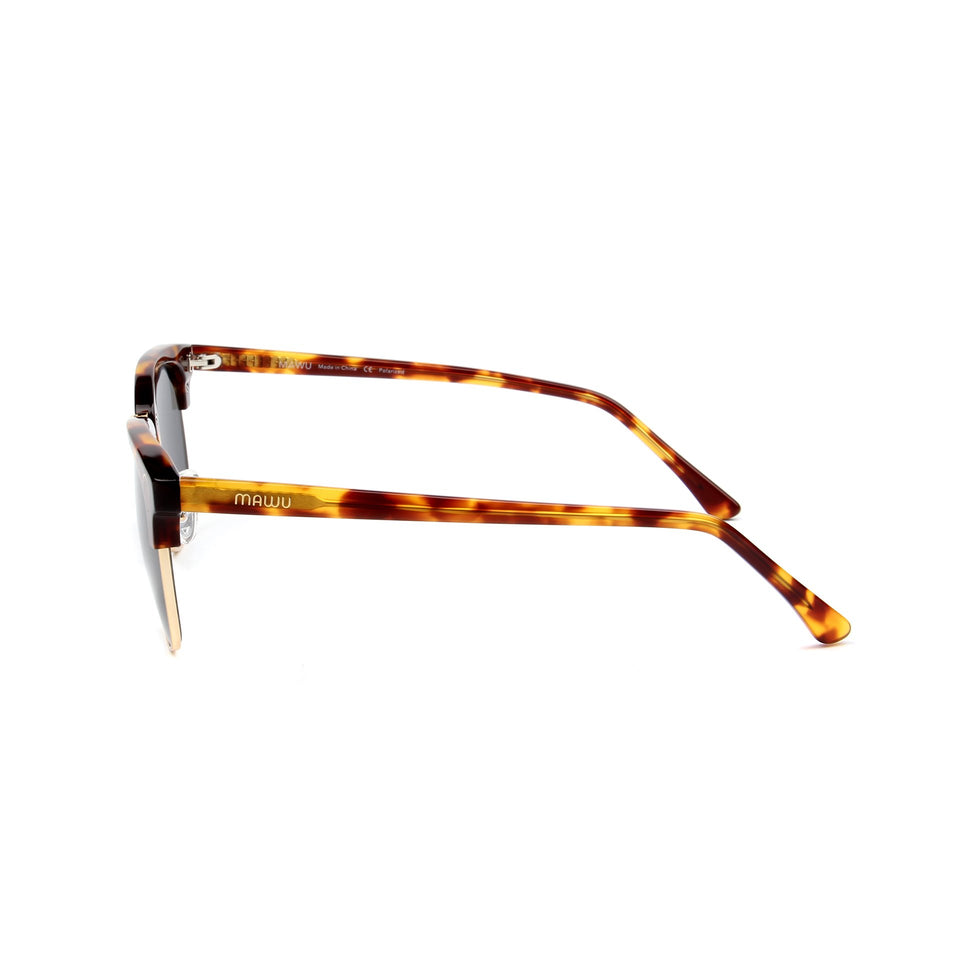 Cannes Tortoise - Side View - Grey lens - Mawu Sunglasses