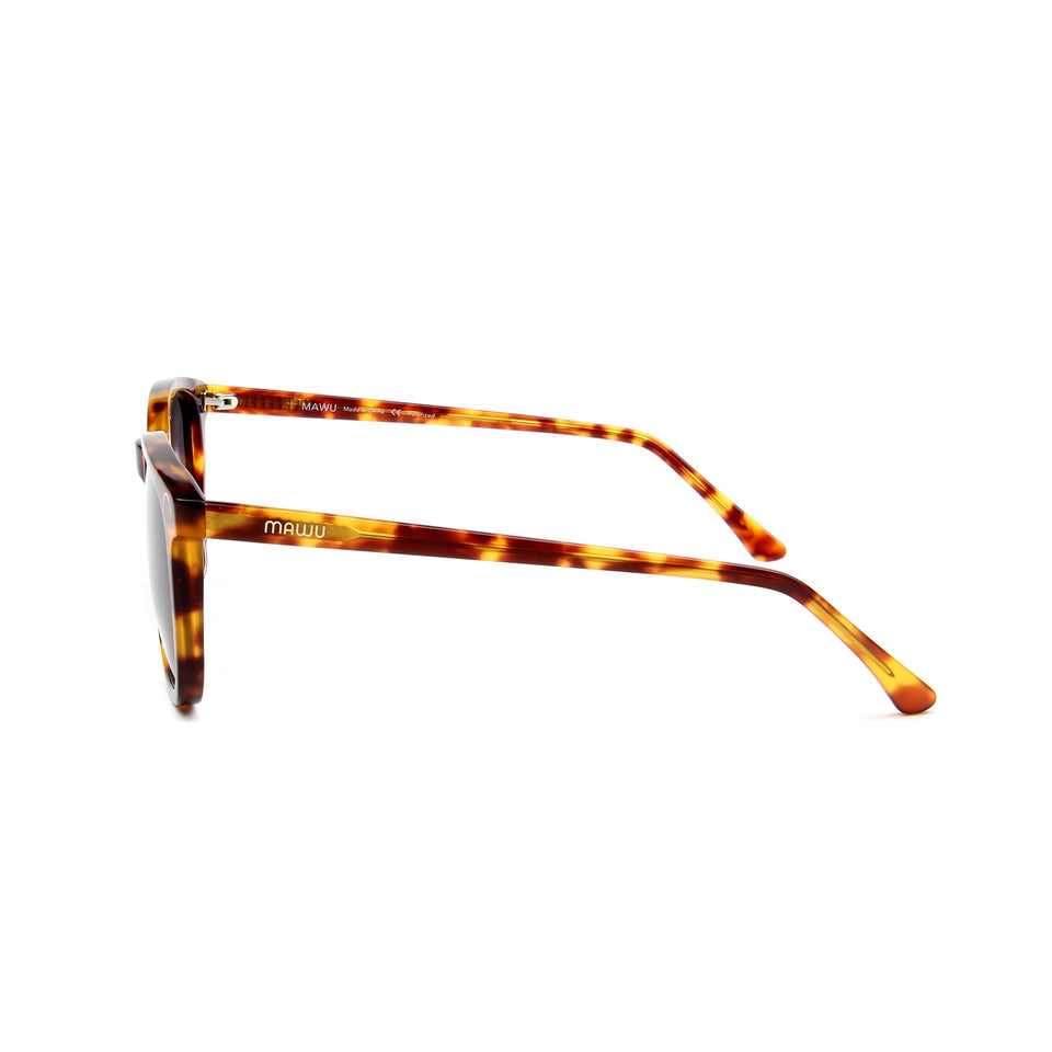 Hendaye Tortoise - Side View - Grey lens - Mawu Sunglasses