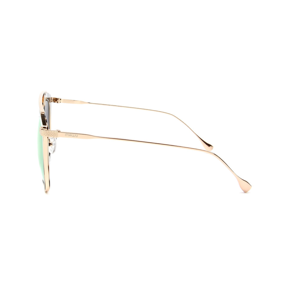 Julie Cream Tortoise - Side View - Pink Mirror lens - Mawu Sunglasses