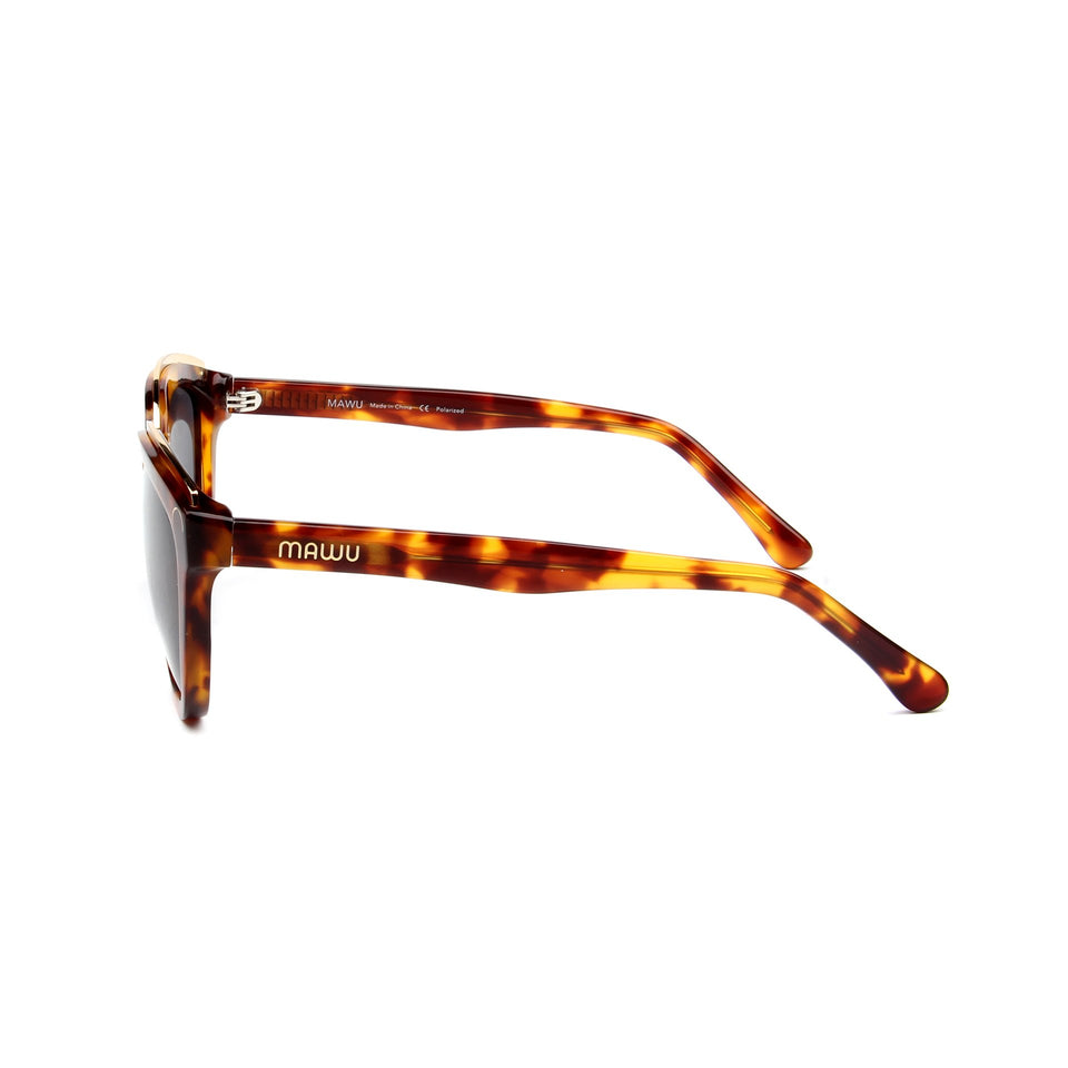 Amelie Tortoise - Side View - Grey lens - Mawu Sunglasses