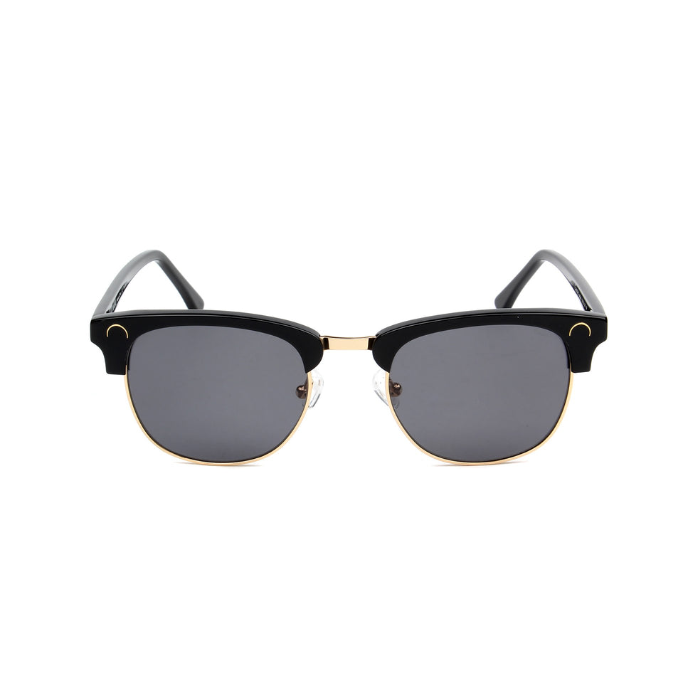 Cannes Jet Black - Front View - Grey lens - Mawu Sunglasses