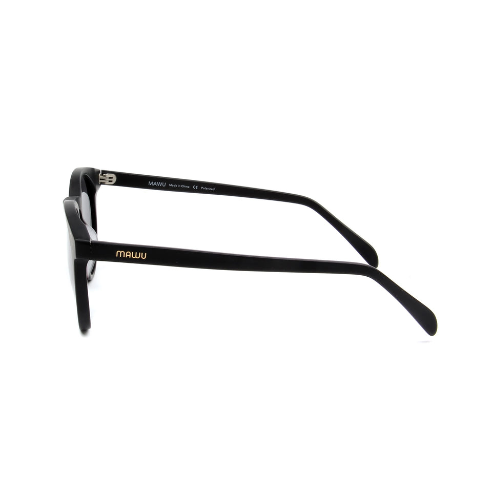 Maré Matte Black - Side View - Grey lens - Mawu sunglasses