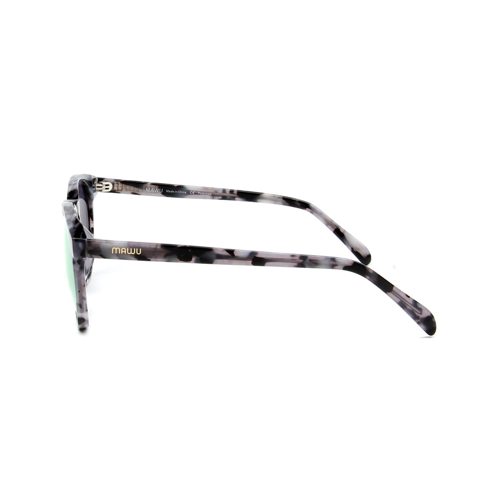 Maré Black & White Motley - Side View - Pink lens - Mawu sunglasses