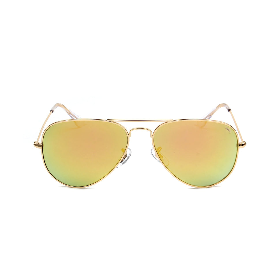 Rafale Gold - Front View - Gold Mirror lens - Mawu sunglasses