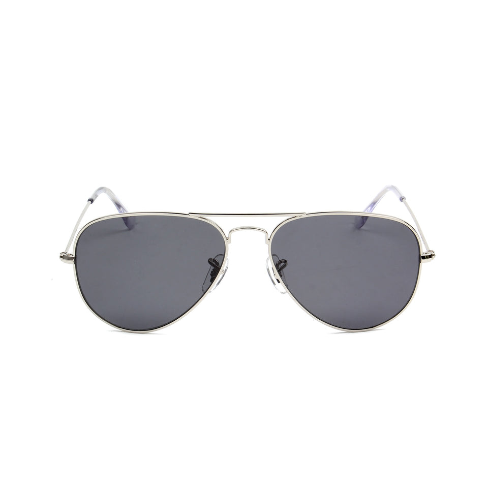 Rafale Silver - Front View - Dark Grey lens - Mawu sunglasses