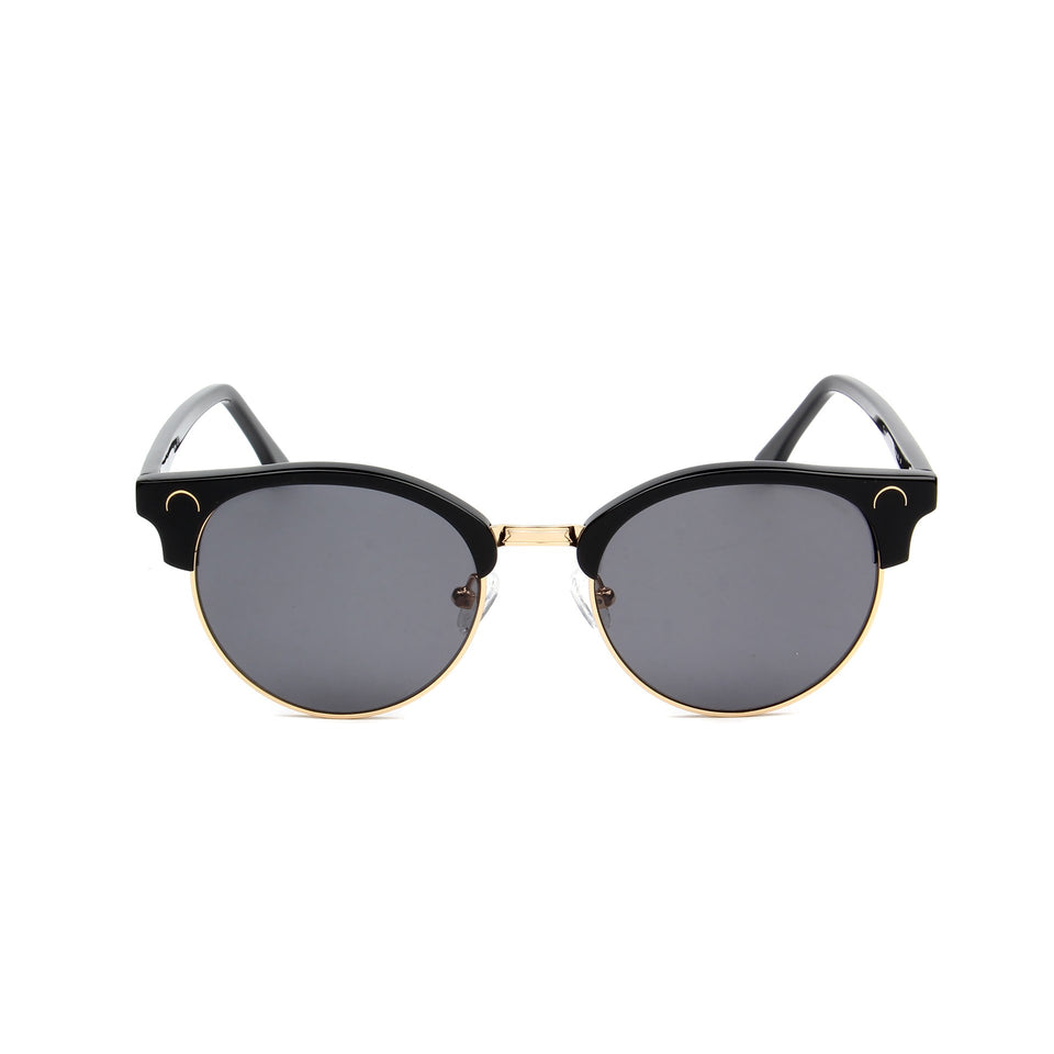 Tropez Jet Black - Front View - Dark Grey lens - Mawu sunglasses
