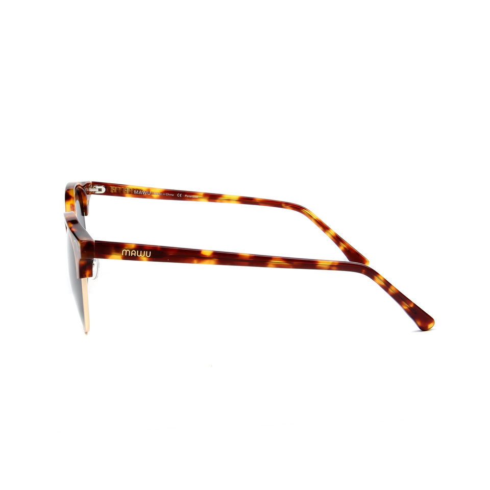 Tropez Tortoise - Side View - Dark Grey lens - Mawu sunglasses